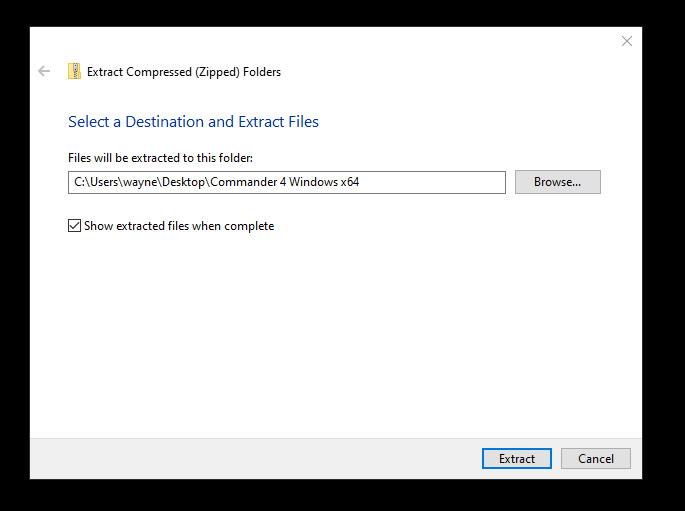 Choose file location