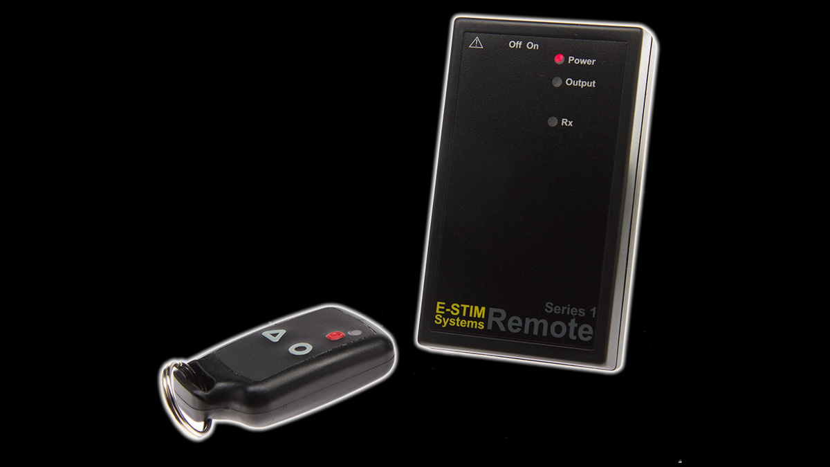 E-Stim Systems Classic Remote on a black Background