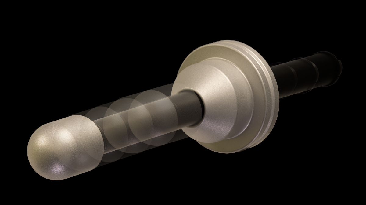 E-Stim Systems Slider on a black background, with an adjustable length neck